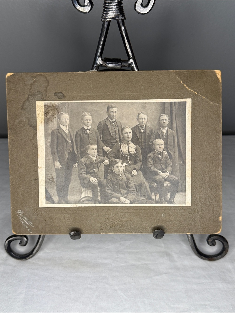 Antique Bergeron Laramie Wyoming Family Portrait Photograph Cabinet Card 7.5x6